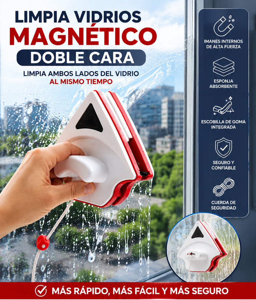 Limpia Vidrios Magnético Doble Cara