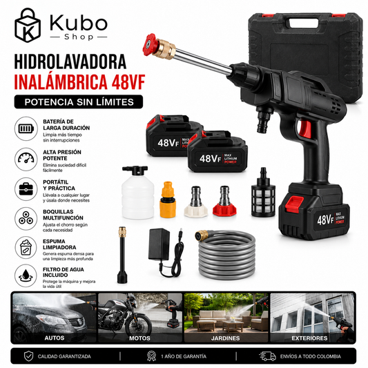 Hidrolavadora Inalámbrica 2 Baterías 48v
